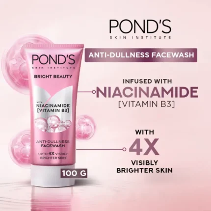 Pond's Bright Beauty Anti Dullness Face Wash Infused With Niacinamide Vitamin B3 100g