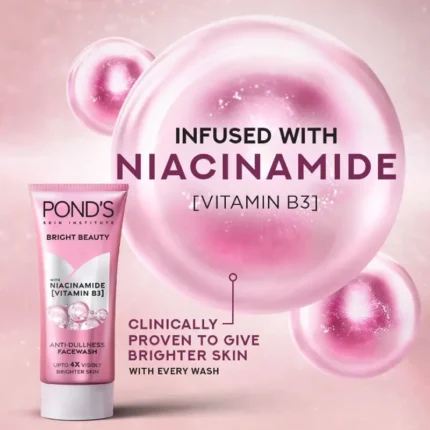 Pond's Bright Beauty Anti Dullness Face Wash Infused With Niacinamide Vitamin B3 100g