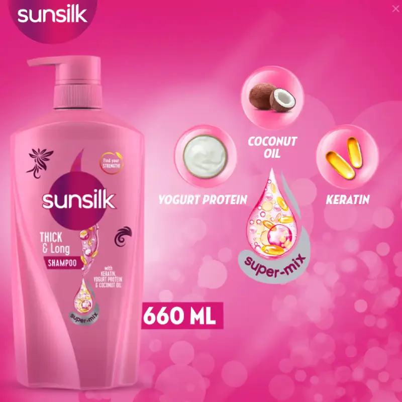 Sunsilk Thick & Long Shampoo 660ml Sunsilk Thick & Long Shampoo 660ml