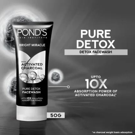 Pond's Pure Detox Face Wash With Bright Miracle Activated Charcoal 50g
